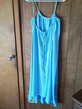 Blue Flowy Cami Dress Size L – Lightweight Summer Style (SheCurve)